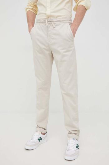 Kalhoty Guess pánské, béžová barva, ve střihu chinos