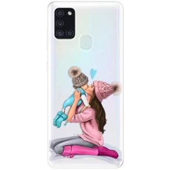 iSaprio Kissing Mom - Brunette and Boy pro Samsung Galaxy A21s (kmbruboy-TPU3_A21s)