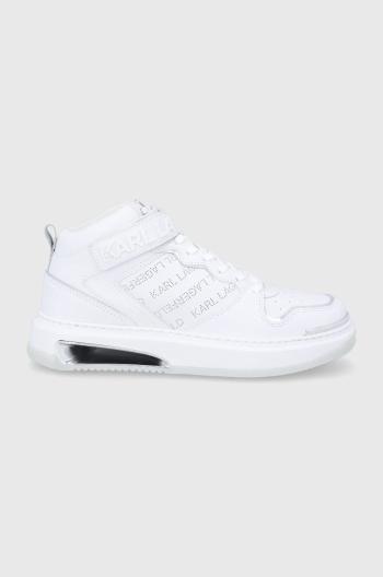 Kožené boty Karl Lagerfeld Elektro bílá barva