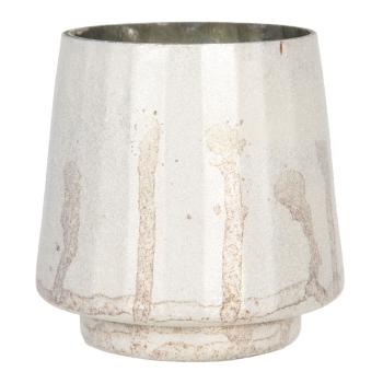 Stříbrný svícen na čajovou svíčku s patinou a odřeninami - Ø 13*13 cm 6GL2960