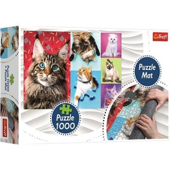 Trefl Puzzle Kočky 1000 dílků + Podložka pod puzzle (93077)