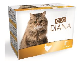 Eco Diana Cat - kapsičky s  kuřecím  v omáčce  12 x 100g - Eco Diana Cat - kapsička, kuřecí kousky  v omáčce  12 x 100g