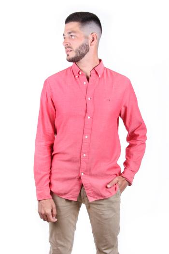 Tommy Hilfiger pánská červená košile Multi Dobby - XL (0KT)