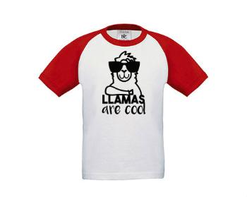 Dětské tričko baseball Llamas are cool