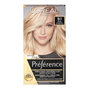 L'Oréal Paris Préférence 60 ml barva na vlasy pro ženy 9,1 Oslo na barvené vlasy; na blond vlasy; na všechny typy vlasů