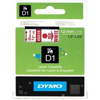 Dymo D1 45015, S0720550, 12mm x 7m červený tisk / bílý podklad, originální páska