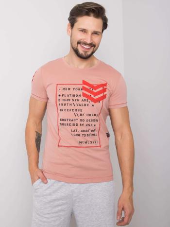 RŮŽOVÉ PÁNSKÉ TRIČKO S POTISKEM MH-TS-2079.39-PINK Velikost: XL