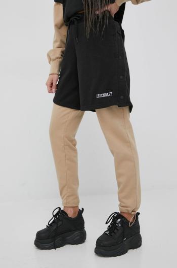 Bavlněné kalhoty Puma Title Nine 532506 dámské, černá barva, vzorované