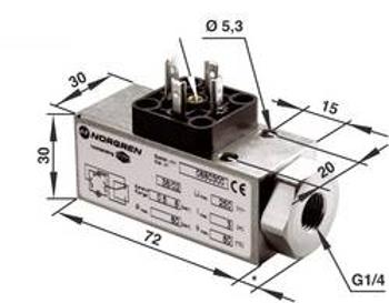 Tlakový spínač Norgren G1/4, 0.5 do 8 bar, 1 měnič