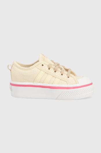 Dětské tenisky adidas Originals NIZZA PLATFORM C béžová barva