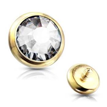 Šperky4U Náhradní kamínek k labretě, průměr 3 mm, čirá barva - ND015-GDC