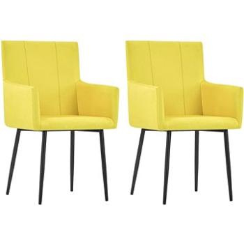 Jídelní židle s područkami 2 ks žluté textil (281847)
