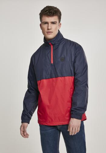 Urban Classics Stand Up Collar Pull Over Jacket navy/fire red - S