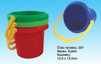 Teddies Kbelík plast průměr 16cm výška 14cm asst 4 barvy