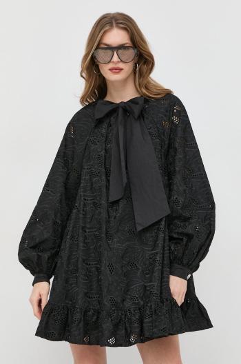 Bavlněné šaty Custommade Keera černá barva, mini