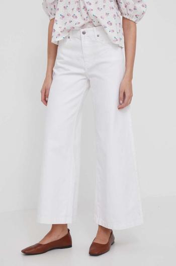 Džíny Pepe Jeans WIDE LEG JEANS MW COATED dámské, bílá barva, PL204684