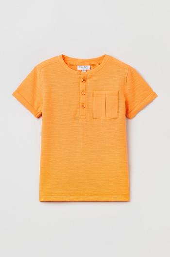 Dětské bavlněné tričko OVS oranžová barva