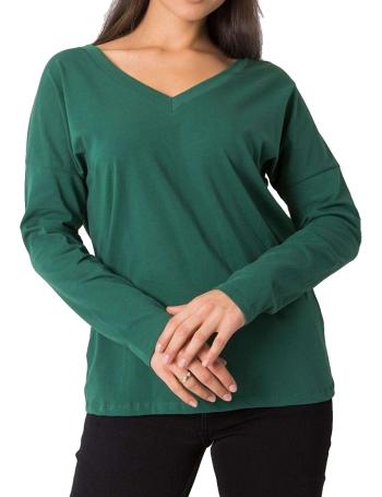 Tmavě zelené dámské tričko s výstřihem na zádech vel. L/XL