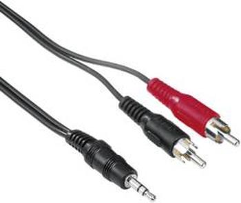 Cinch / jack audio kabel Hama 78479, 3.00 m, černá