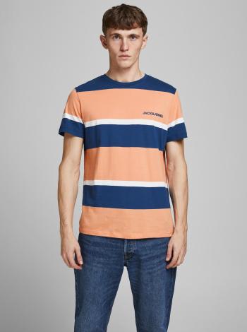 Oranžové pruhované tričko Jack & Jones