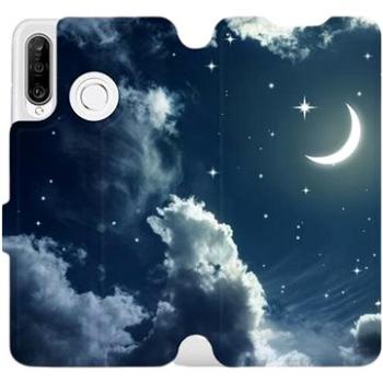 Flipové pouzdro na mobil Huawei P30 Lite - V145P Noční obloha s měsícem (5903226897421)