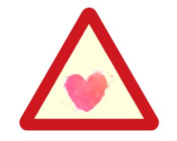 Samolepky pozor - 5ks watercolor heart
