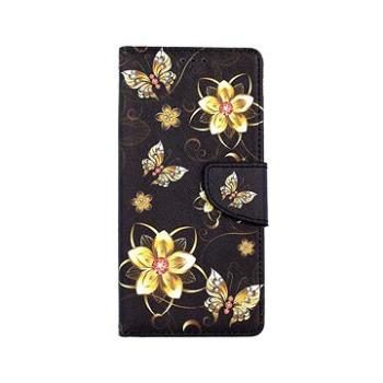 TopQ Pouzdro Xiaomi Redmi Note 9 Pro knížkové Zlaté květy 54599 (Sun-54599)
