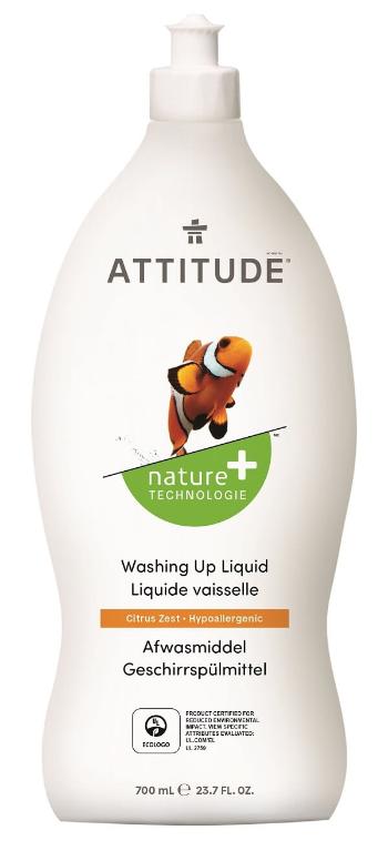 Attitude Prostředek na mytí nádobí Nature+ s vůní citronové kůry 700 ml