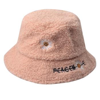 Růžový dětský zimní klobouk s květinou  MLLLHA0018P