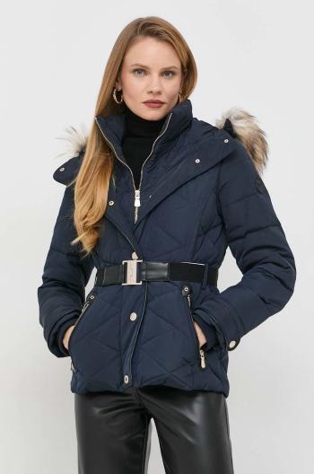 Péřová bunda Morgan dámská, tmavomodrá barva, zimní