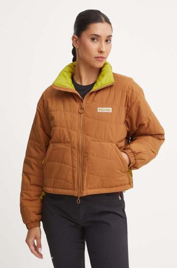 Bunda Columbia Wallowa Insulated dámská, hnědá barva, přechodná, oversize, 2090751