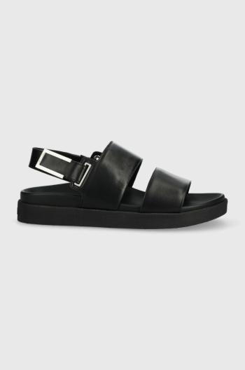 Kožené sandály Calvin Klein ADJ SANDAL W/HW dámské, černá barva, HW0HW01479