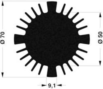 LED chladič Fischer Elektronik SK 570 15 SA 10021459, 2.27 K/W, (Ø x v) 70 mm x 15 mm