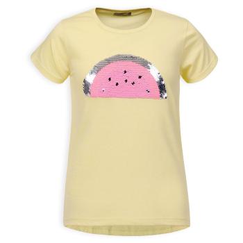 Dívčí tričko s překlápěcími flitry GLO STORY MELOUN žluté Velikost: 104