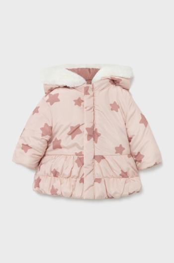 Dětská oboustranná bunda Mayoral Newborn růžová barva