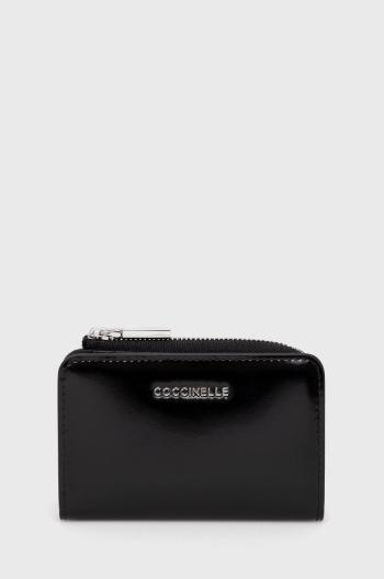 Kožená peněženka Coccinelle černá barva