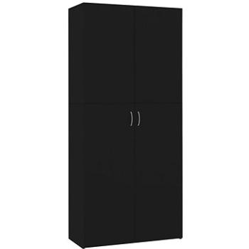 Botník černý 80 x 35,5 x 180 cm dřevotříska, 800289 (800289)