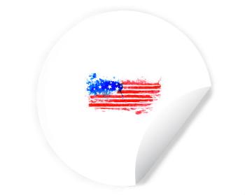 Samolepky kruh USA water flag