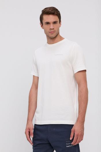 Bavlněné tričko Peak Performance bílá barva, hladké