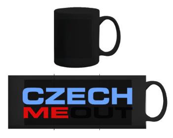 Černý hrnek Czech me out