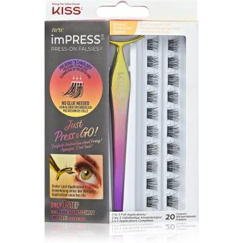 KISS imPRESS Press-on Falsies trsové nalepovací řasy s uzlíkem 01 Natural 20 ks