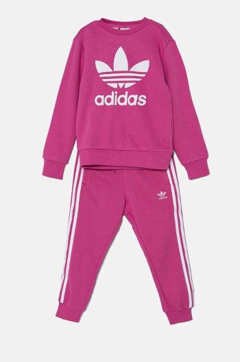 Dětská tepláková souprava adidas Originals TREFOIL CREW SE růžová barva, IY4781