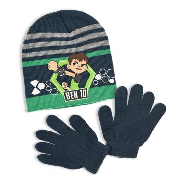 Chlapecká čepice a rukavice BEN 10 zeleno-modrá Velikost: 52 cm