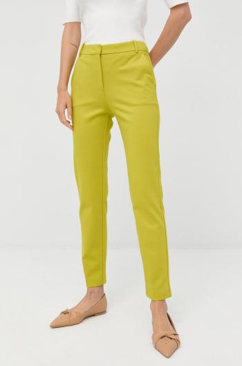 Kalhoty Pinko dámské, zelená barva, jednoduché, medium waist