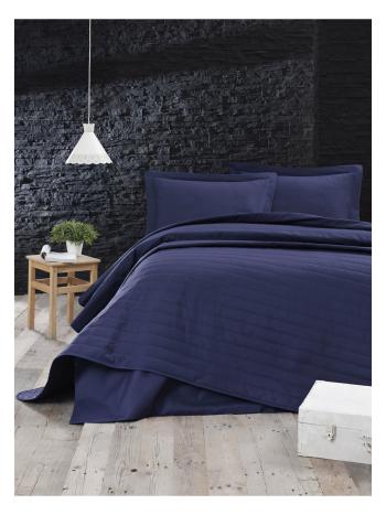 Tmavě modrý přehoz na postel Monart – 240 × 220 cm