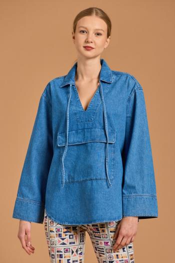 KOŠILE GANT D1. DENIM POPOVER SHIRT modrá 36