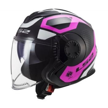 Moto přilba LS2 OF570 Verso Marker Barva Matt Black Violet, Velikost S (55-56)