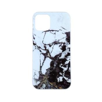 TopQ iPhone 12 Pro Max silikon Marble Glitter bílo-černý 57353 (Sun-57353)