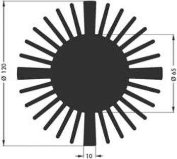 LED chladič Fischer Elektronik SK 599 15 SA 10021861, 2.25 K/W, (Ø x v) 120 mm x 15 mm