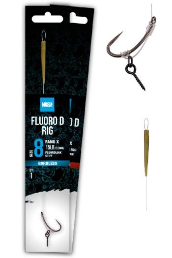 Nash návazec fluorocarbon d-rig barbed - velikost háčku 6